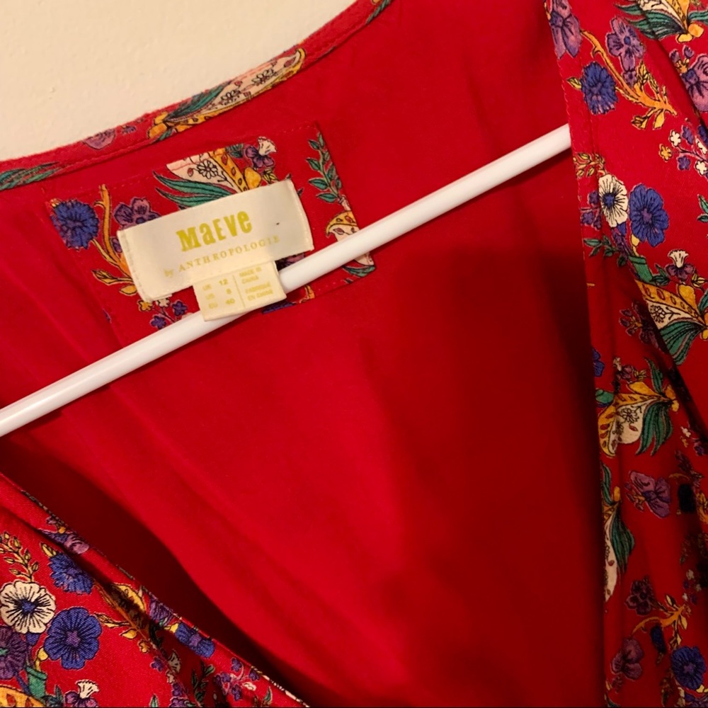 Anthropologie Dress Red Size 8 - Picture 2 of 3